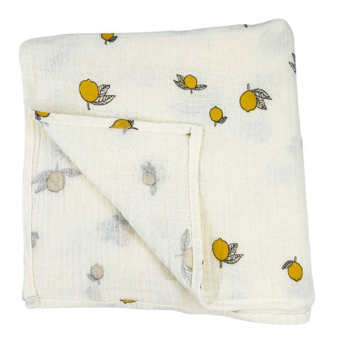Manta para bebé con estampado de limones | 99 x 99 cm