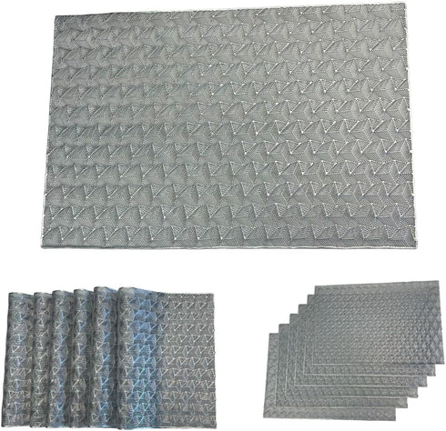 Metallic Triangle Pattern Placemats (Set of 6)