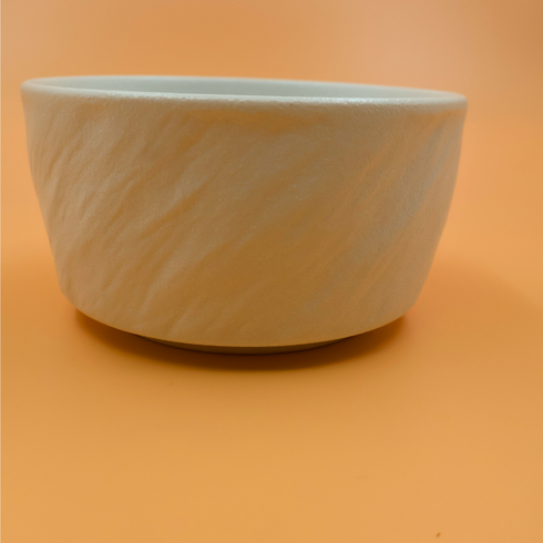 White Ceramic Textured Bowls