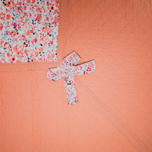 Pink Floral Quilt with 2 Shams (King and Queen)| Cotton Polyester Blend