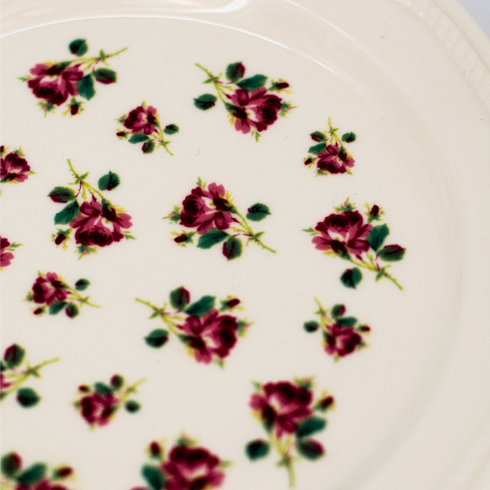 Vintage Floral Design Dining Plate 8"