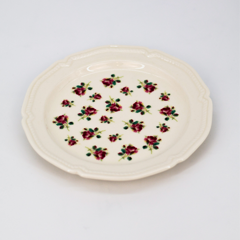 Vintage Floral Design Dining Plate 8"