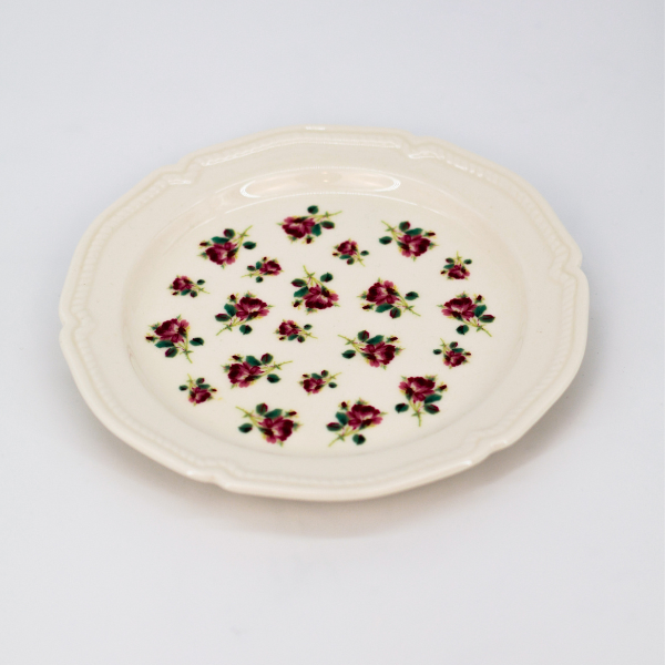 Vintage Floral Design Dining Plate 8"