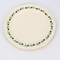 8" White Plate with Rose and Leaf Pattern
