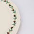 8" White Plate with Rose and Leaf Pattern