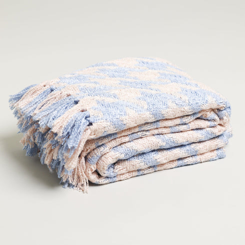 CHUNKY BIG HOUNDSTOOTH THROW BLANKET - Boucle Home