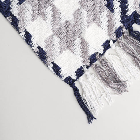 CHUNKY BIG HOUNDSTOOTH THROW BLANKET - Boucle Home