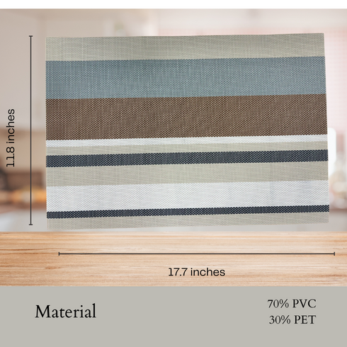 Beige, Blue, and White Placemat - (Set of 6)