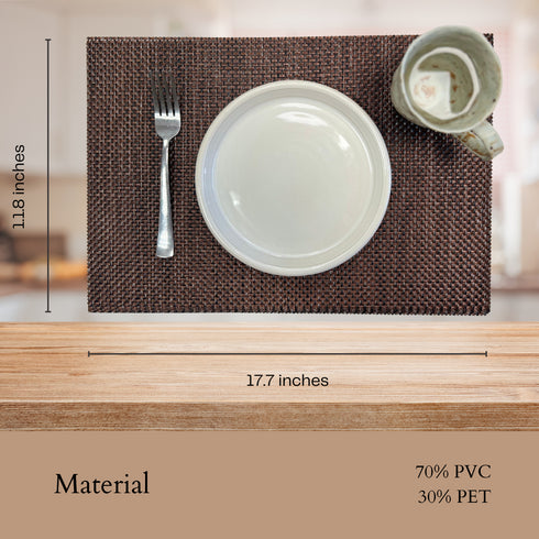 Brown and Orange Woven Table Mat (Set of 6)