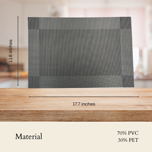 Metallic Grey Table Mats (Set of 6)