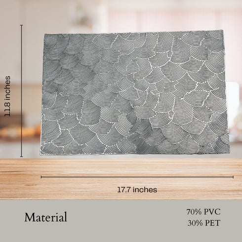 Plastic Placemats - Wave Design (Set of 6)