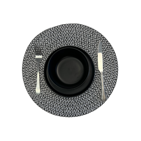 Black and White Round Placemat (Set of 6)