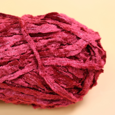Magenta Rayon Chenille Yarn