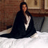 Solid Black Chunky Textured Throw Blanket 58" x 69" +3.5" Tassel