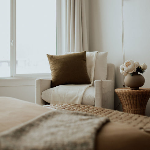 Textured Ecru and Beige with Cream Throw Blanket 57" X 68" +3.5" Tassels