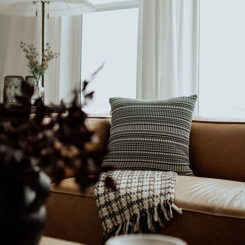 Diamond Jacquard Throw Blankets - 100% Cotton, 56" x 69" + 3.5" Tassels