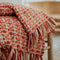 Diamond Jacquard Throw Blankets - 100% Cotton, 56" x 69" + 3.5" Tassels