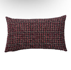 Hot Pink Multicolor Small Plaid Tinsel Throw Pillow