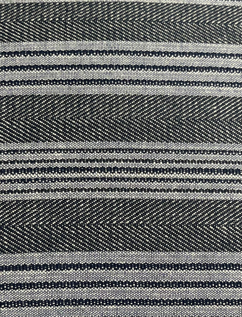 STRIPED FAUX DENIM TEXTURED HERRINGBONE 20" X 20" THROW PILLOWS - Boucle Home