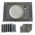 Metallic Grey Table Mats (Set of 6)