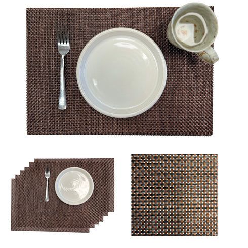 Brown and Orange Woven Table Mat (Set of 6)