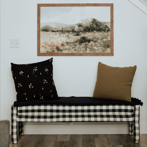 Embroidered Floral Throw Pillow 24" X 24"