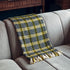 Yellow and Black Unique Plaid Throw Blanket 56" x 70" with 3.5" Tassels