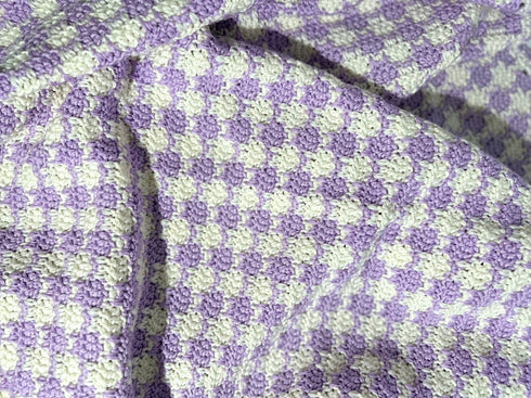 Mantas de crochet para bebés y niños, mezcla de lana peinada con algodón, hechas a mano, patrón de cuadros