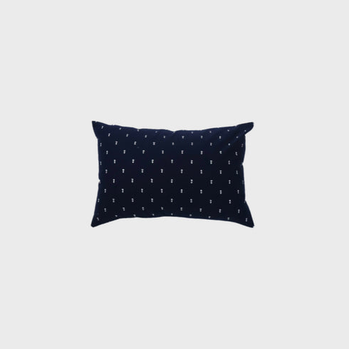 Navy Feather Tinsel Throw Pillow 16" X 24"