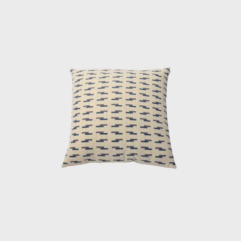 Blue Cream Geometric Pattern Throw Pillow