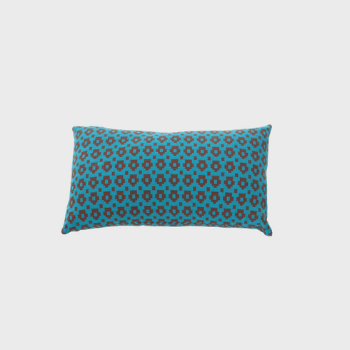 Blue and Brown Geometric Shape Throw Pillow