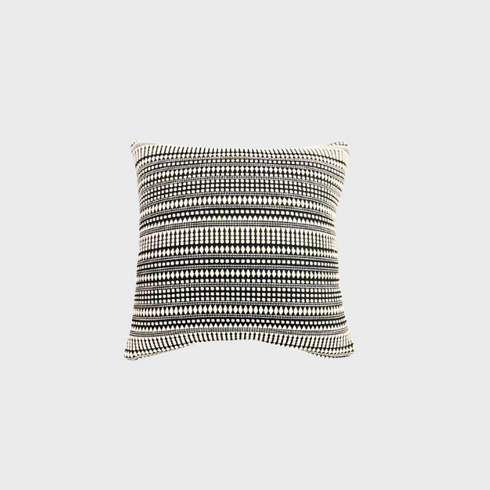 Black and White Geometric Striped Throw Pillow