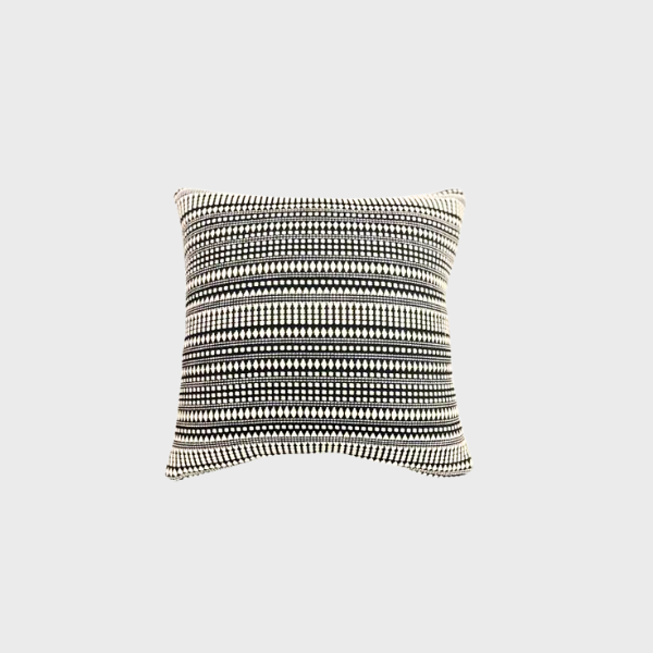 Black and White Geometric Striped Throw Pillow
