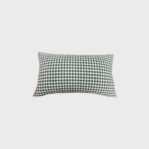 Small Green Plaid Throw Pillow 16" x 24"