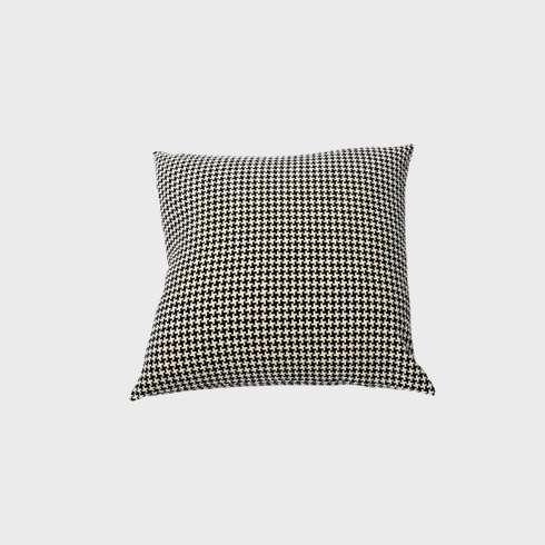 Large Design Houndstooth Black and Cream Throw Pillow