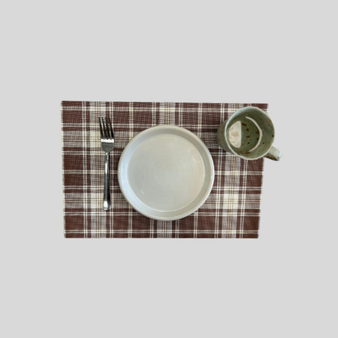 Brown Plaid Table Mat (Set of 6)