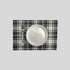 White and Black Plaid Placemats - (Set of 6)