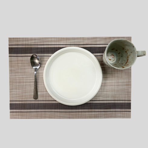 Grey with Blue Stripes Placemats (Set of 6)