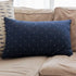 Navy Feather Tinsel Throw Pillow 16" X 24"