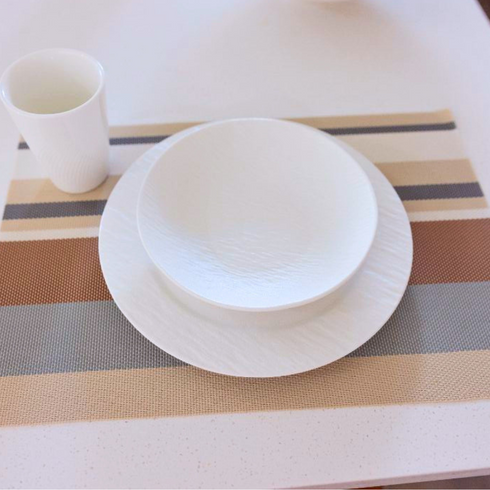 Textured White Ceramic Plate
