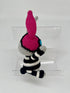 Stripy Bunny with black and white outfit, crocheted, handmade