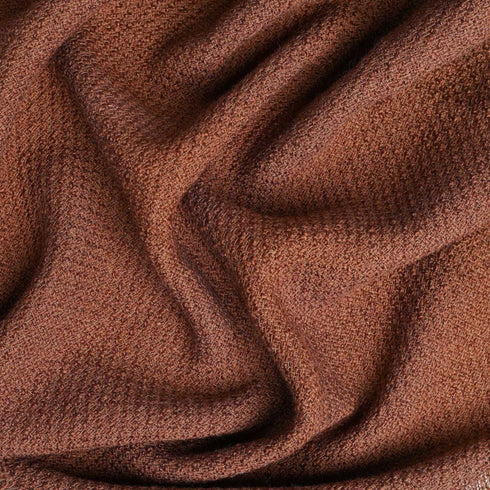 wool and acrylic brown colored texture throw blanket