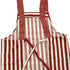 close up of back of red apron