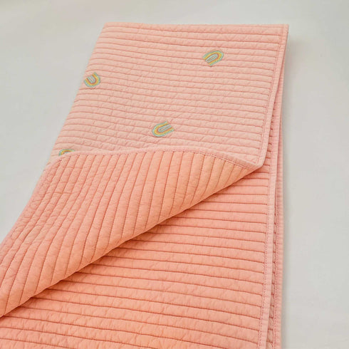 pink rainbow nursery quilt