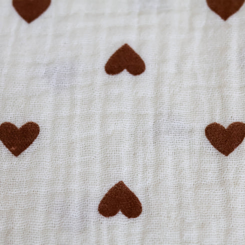 brown heart patterned swaddle blanket for nweborns