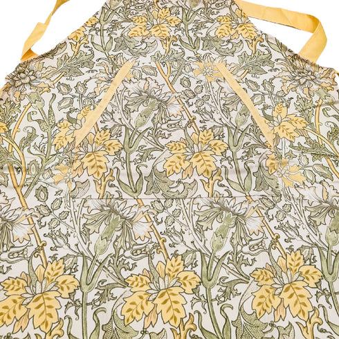 floral yellow and green apron