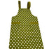 green apron with white polka dots flat view