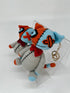 Crocheted stuffed patchwork cat