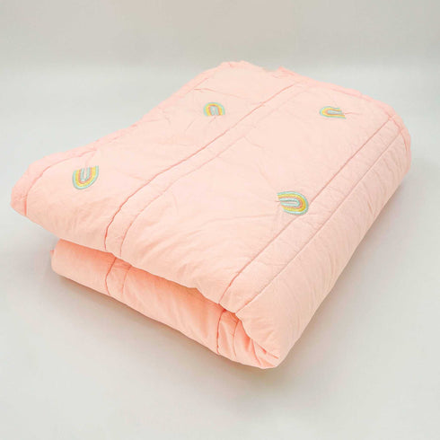pink rainbow nursery comforter