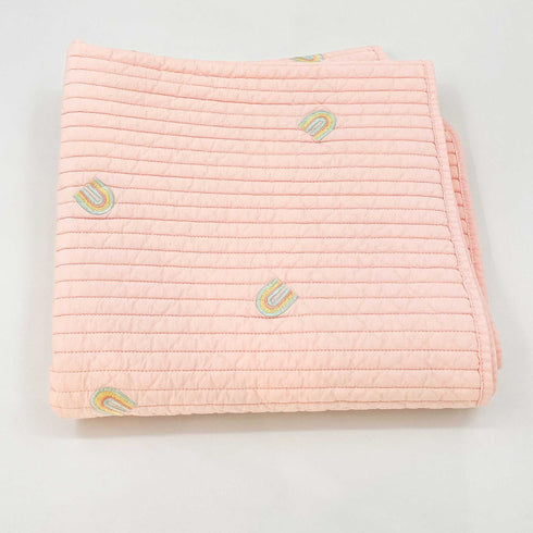 pink rainbow nursery quilt